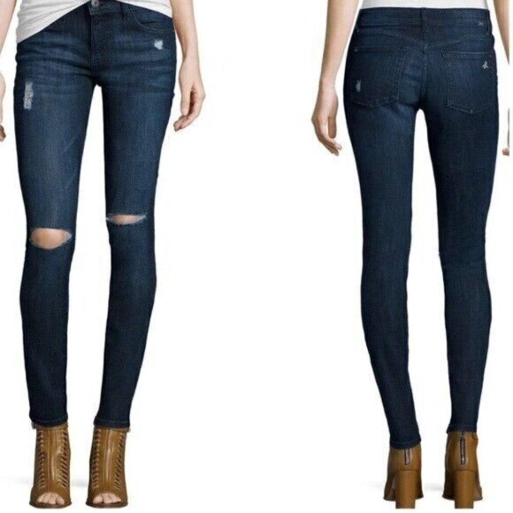 DL1961 Florence Instasculpt Skinny Jeans in Vortex Dark Wash Distressed